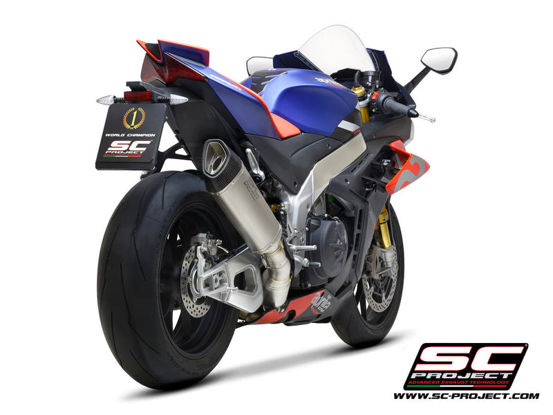 SC-Project SC1-R titanium slip-on silencer for Aprilia RSV4 1100 Factory 2021-2024 A27A-91T