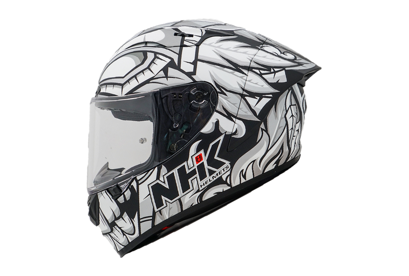 NHK GP-R Tech Race full-face helmet in The Mask Black/Silver matte finish
