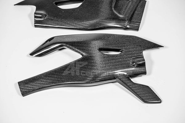 AP Carbon Line 200g twill carbon swingarm covers for Yamaha YZF-R1/M 2015-2026
