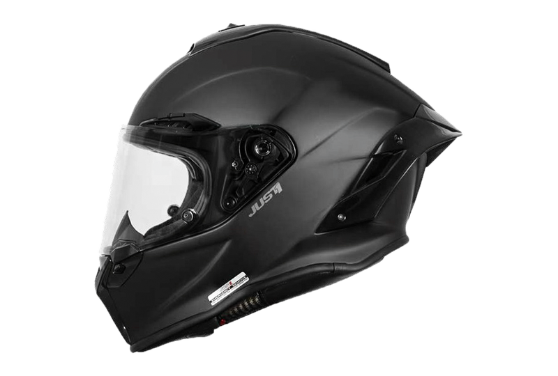 Just1 J-GPRF full-face racing helmet in solid matte black