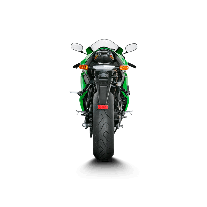 Akrapovic Slip-On Line titanium silencer with carbon end cap on Kawasaki ZX-6R 2007-2008