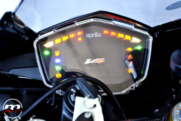 Melotti Racing dashboard protection for Aprilia RSV4/1100 Factory RF RR 2017-2020 black anodised aluminium