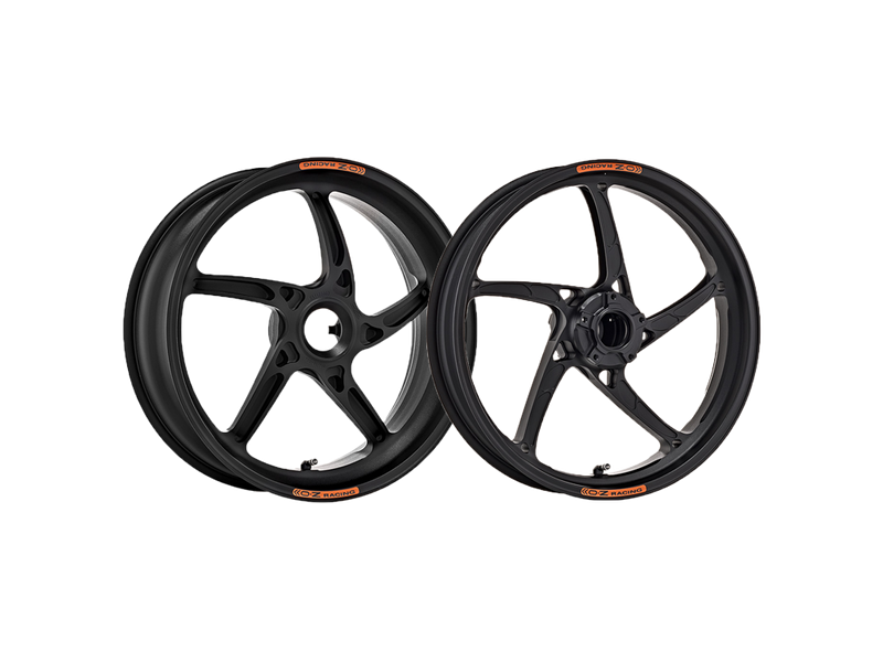 OZ Piega R forged aluminium wheel set for Ducati Panigale V2 955 in techno black anodised finish