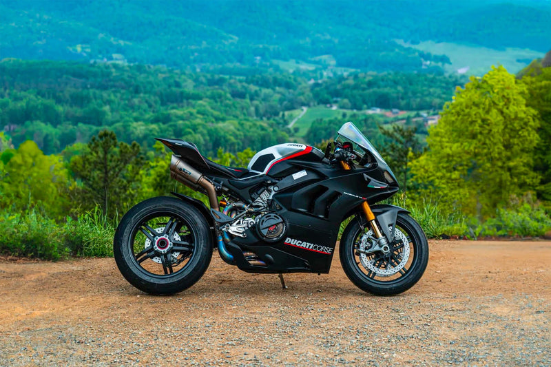 Spark Exhaust GDU8845 Grid-O full titanium exhaust system on Ducati Panigale V4