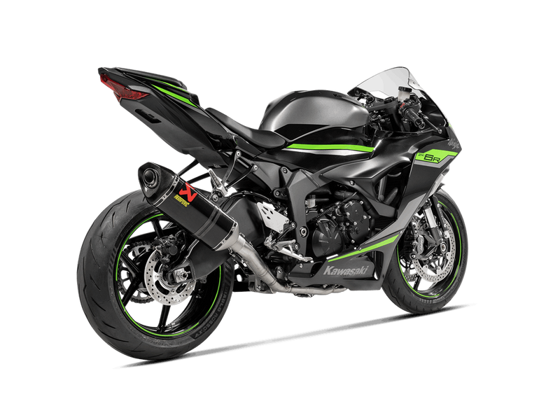 Akrapovic Racing Line stainless steel full exhaust system on Kawasaki ZX-6R 2023-2026