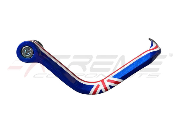 Extreme Components GP EVO Carbon Brake Lever Guard Union Jack edition on white background