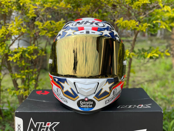 NHK GP-R Tech Race helmet visor in Golden 24k mirror finish