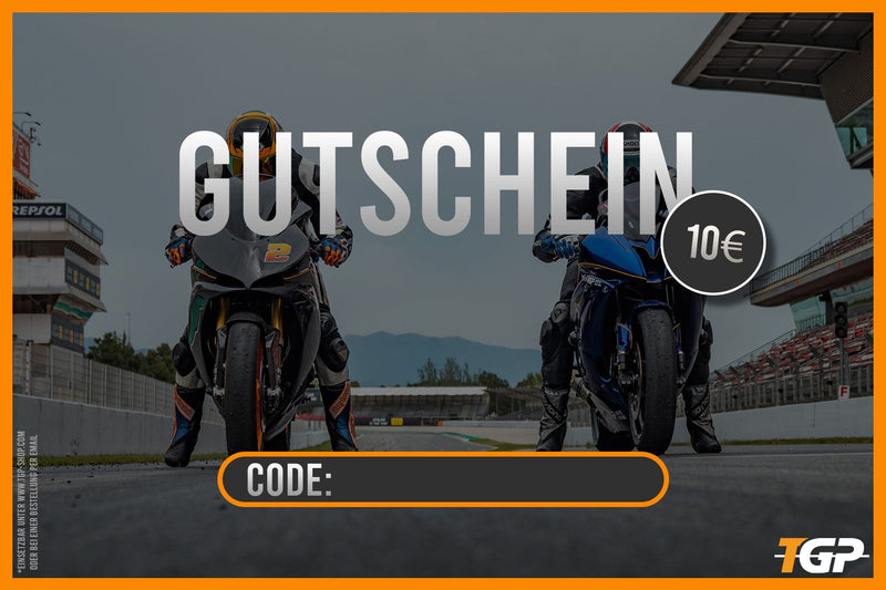 TGP MotoRacing €10 gift voucher printed on photo paper