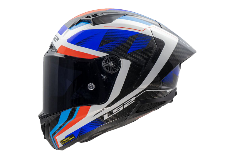 LS2 FF805 Thunder Carbon full-face helmet in Diamond Blue/Red GP Aero livery