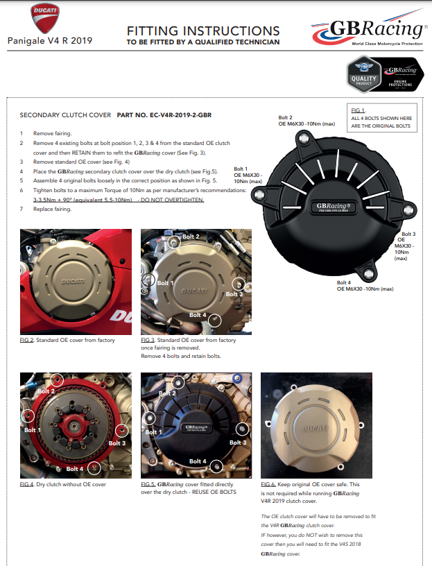 GBRacing clutch protector cover for Ducati Panigale V4 R 2019-2021