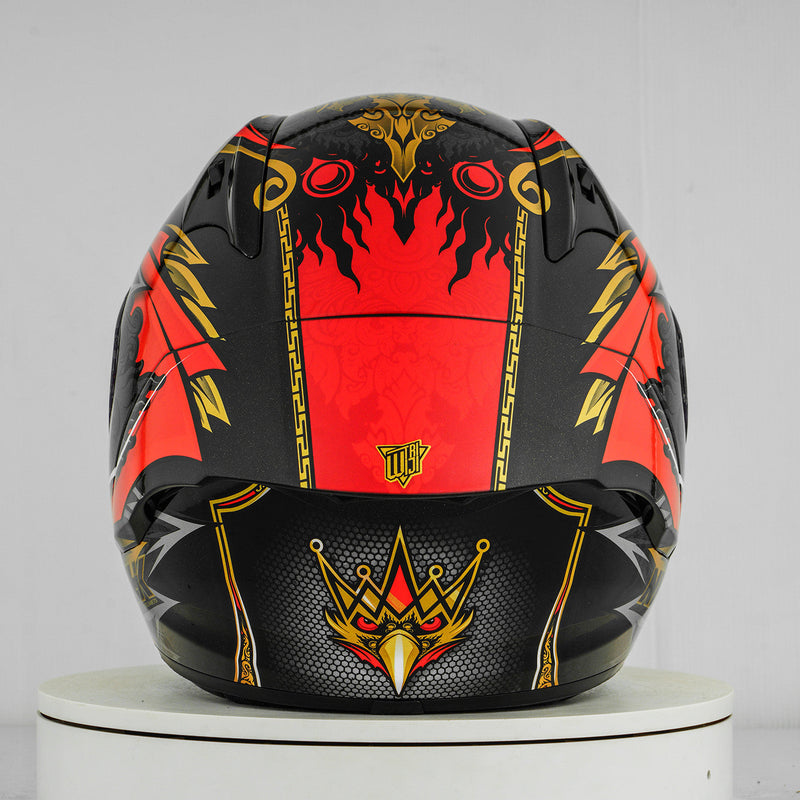 NHK GP-R Tech Race full-face race helmet in Balinese Garuda matte finish