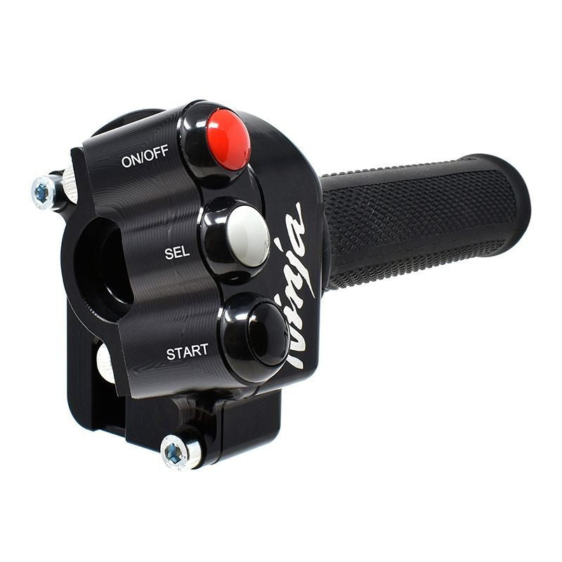 JetPrime CNC aluminium throttle housing with handlebar switch for Kawasaki ZX-10 R/RR 2021-2026