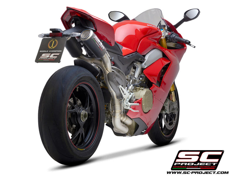 SC-Project CR-T titanium carbon half system exhaust Ducati Panigale V4 S 2018-2020 D26A-T68C