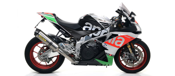 Arrow Race-Tech 71744PK titanium slip-on silencer with carbon end cap for Aprilia RSV4 2017-2018