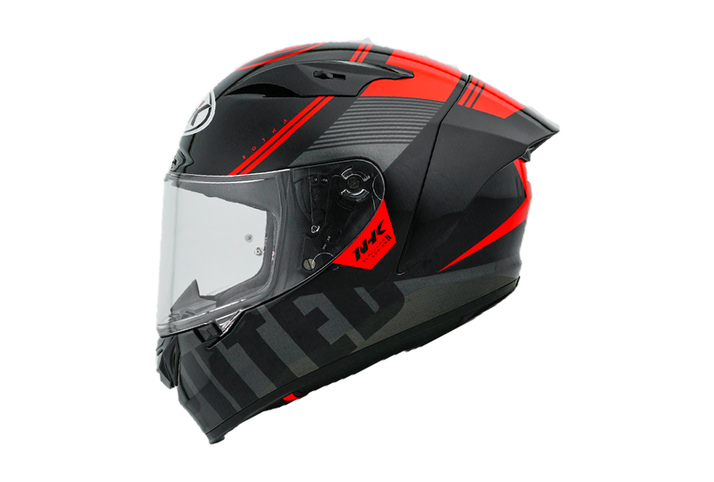 NHK GP-R Tech Race full-face helmet in Undisputed Black/Red glossy finish