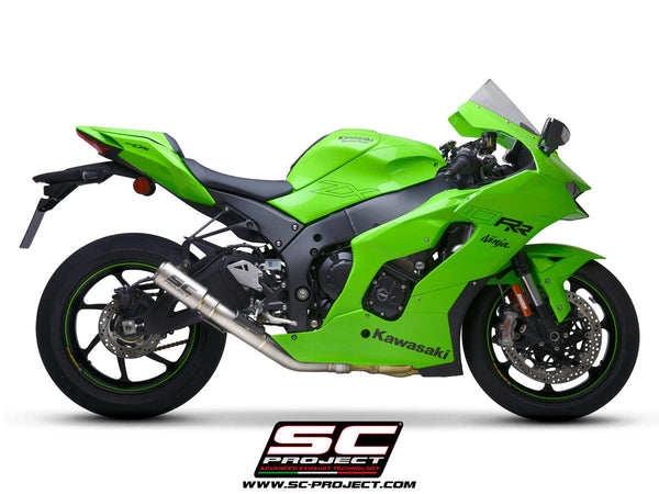 SC-Project CR-T slip-on silencer Kawasaki ZX-10 R/RR 2021-2026 titanium carbon finish