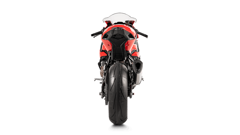 Akrapovic Evolution Line Titanium full exhaust system on BMW S1000RR K67, hexagonal silencer with carbon end cap