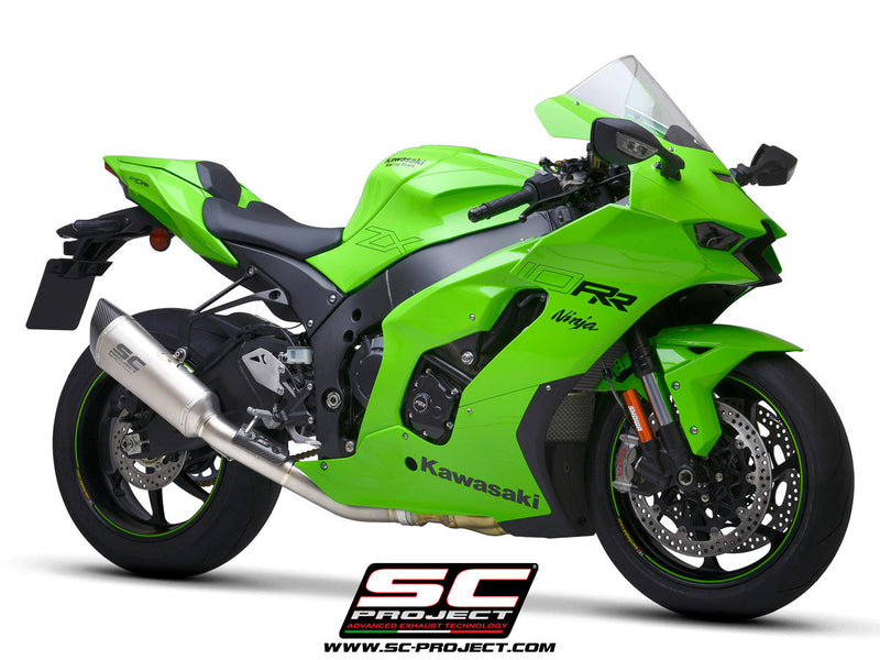 SC-Project SC1-R carbon slip-on exhaust with titanium catalyst pipe for Kawasaki ZX-10 R/RR 2021-2026