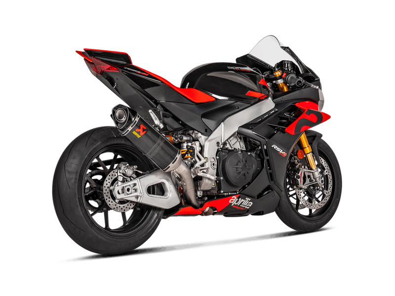 Akrapovic Slip-On Line carbon silencer on Aprilia RSV4 1100 Factory