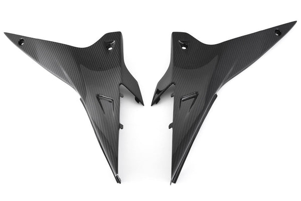 Fullsix carbon lower tank side fairings for Aprilia RSV4, 245 twill weave