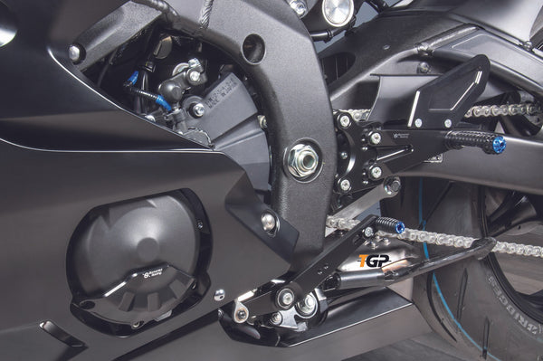 Bonamici Racing Y013 rearset kit Yamaha YZF-R6 RJ27 black anodised