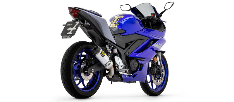 Arrow Thunder aluminium slip-on silencer with carbon end-cap for Yamaha YZF-R3 2021-2026