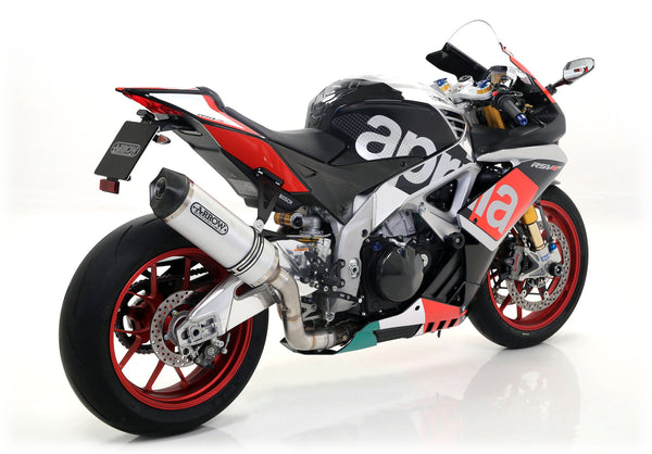 Arrow Race-Tech 71744AK aluminium slip-on silencer with carbon end-cap for Aprilia RSV4 2017-2018