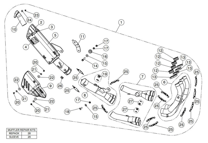 Akrapovic Racing Line stainless steel full exhaust system on Yamaha YZF-R6