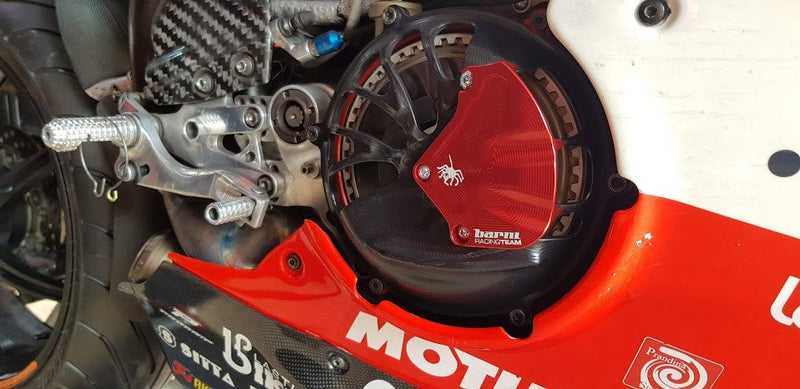 Spider Racing dry clutch cover and Airflow Booster for Ducati Panigale V4 R, billet aluminium, part 20.D205
