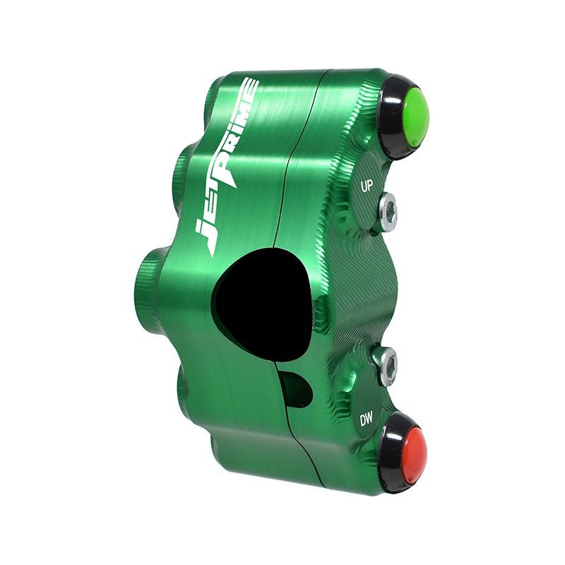 JetPrime left handlebar switch for Kawasaki ZX-6R 2019-2022 in green finish JP PLS 044 B
