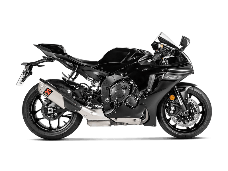 Akrapovic Slip-On Line titanium silencer on Yamaha YZF-R1 2015-2026