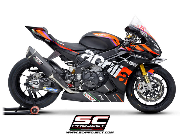 SC-Project SC1-R 350mm titanium full exhaust system on Aprilia RSV4 1100 Factory