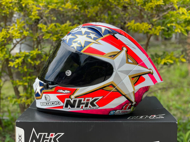 NHK GP-R Tech Race helmet visor in dark tint finish