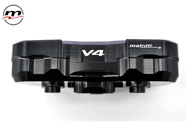 Melotti Racing dashboard protection DC.DU.418N1 in black anodised aluminium for Ducati Panigale V4