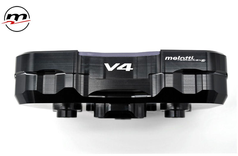 Melotti Racing dashboard protection DC.DU.418N1 in black anodised aluminium for Ducati Panigale V4