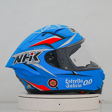 NHK GP-R Tech Race full-face race helmet in Estrella Galicia Replica livery
