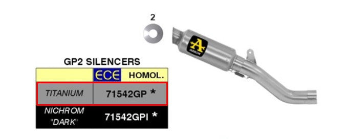 Arrow GP2 71542GP titanium slip-on silencer for Aprilia RSV4 RR RF 2017-2018