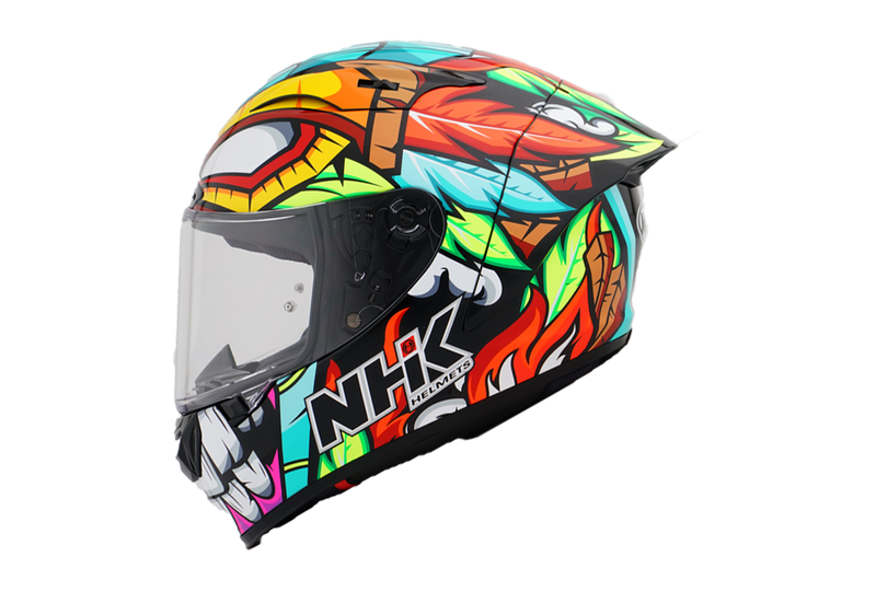 NHK GP-R Tech Race full-face helmet The Mask Black/Tosca matte finish