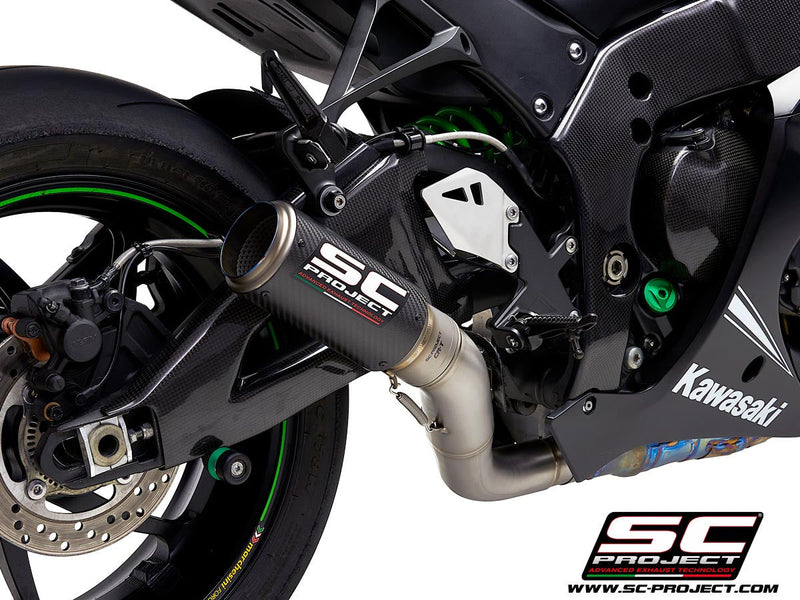 SC-Project CR-T slip-on silencer with cat replacement pipe for Kawasaki ZX-10 R/RR 2016-2020