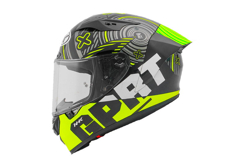 NHK GP-R Tech Race full-face helmet in Target Black/Yellow matte finish