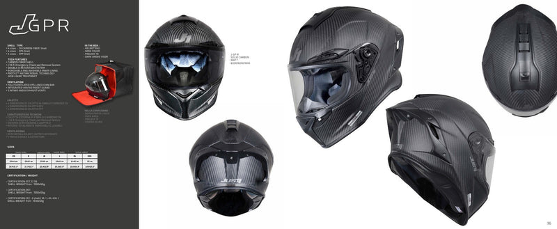 Just1 J-GPR full-face helmet in solid matte carbon finish