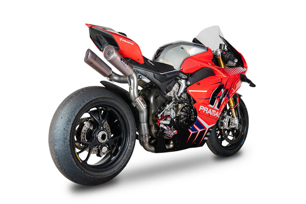 Spark Grid-O GDU8842 stainless steel half system exhaust on Ducati Panigale V4