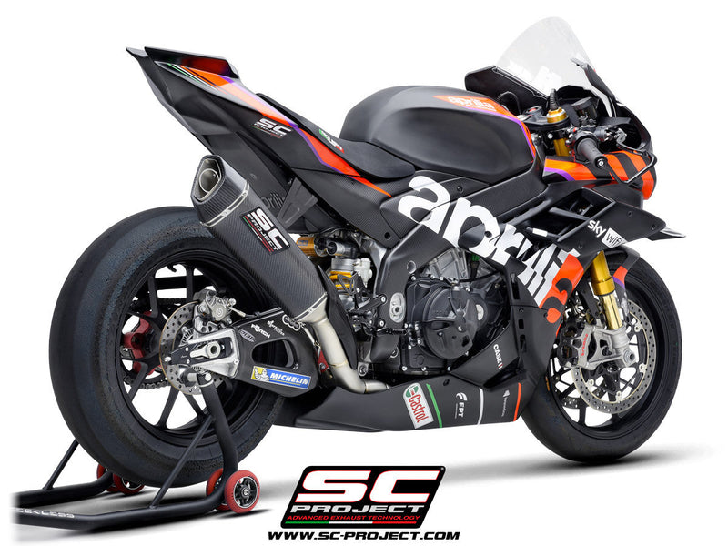 SC-Project SC1-R 350mm titanium full exhaust system on Aprilia RSV4 1100 Factory