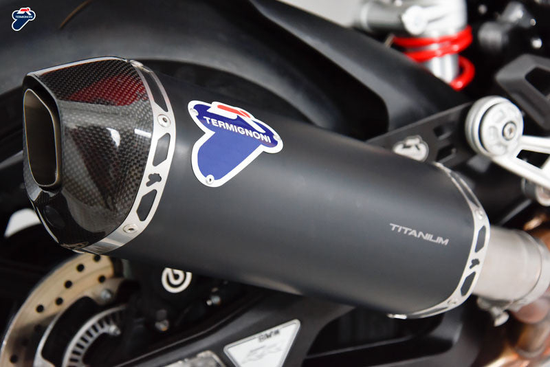 Termignoni Slip-On Titanium Black silencer fitted to BMW S1000RR K67
