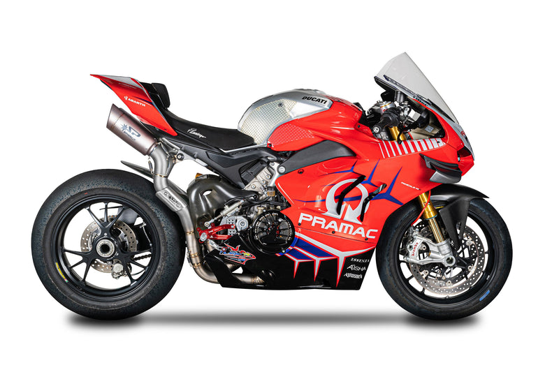 Spark Grid-O titanium half-system exhaust on Ducati Panigale V4/S/R, part GDU8839