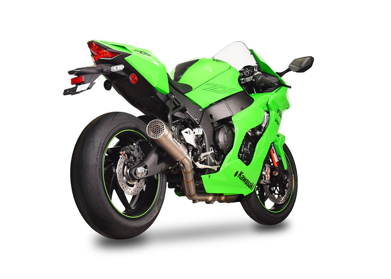 Spark Exhaust Grid-O titanium slip-on silencer with carbon end-cap for Kawasaki ZX-10 R/RR 2021-2026