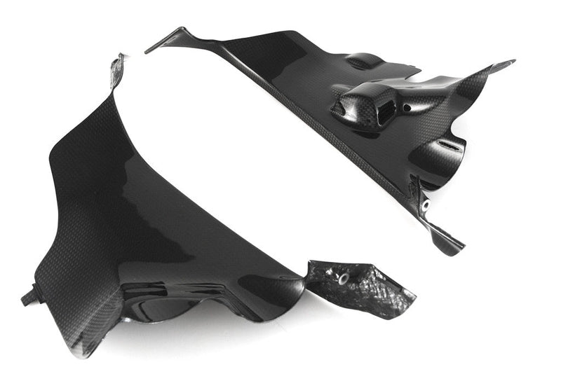 Fullsix carbon air duct covers for Ducati Panigale V4/S/R 2018-2024, 200 Plain weave glossy finish