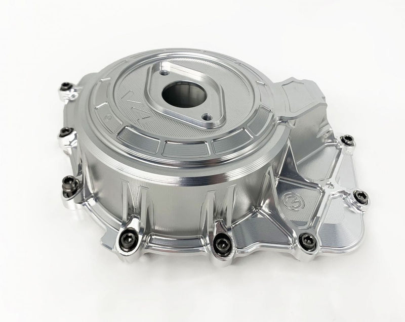 Motocorse left aluminium engine cover with titanium bolts for Ducati Panigale V4