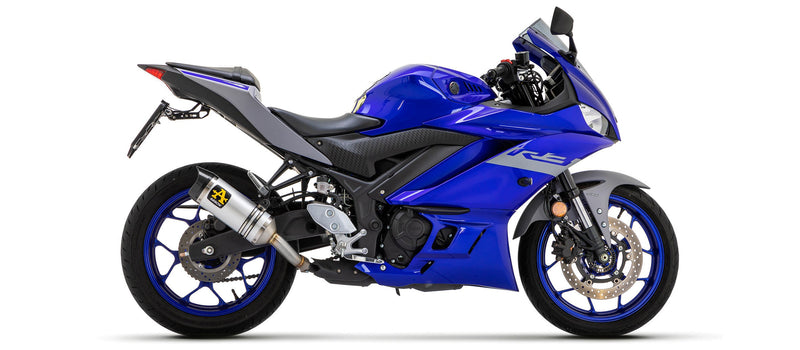 Arrow Thunder aluminium slip-on silencer with carbon end-cap for Yamaha YZF-R3 2021-2026