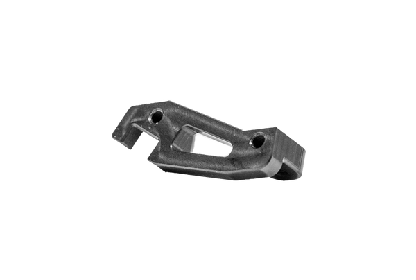 TGP anodised black aluminium mudguard bracket for Öhlins SBK fork on Ducati Panigale V4